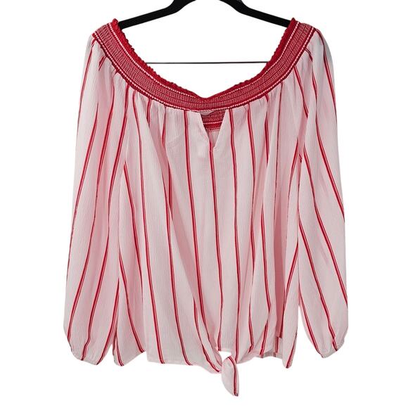 NO BOUNDARIES Striped Tie Front Top Womens Size XXL *NWT - Picture 1 of 4